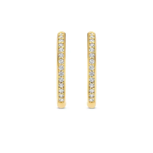 Boucles D'Oreilles Ti Sento - 7959ZY Argent Doré Créoles Et Pavage