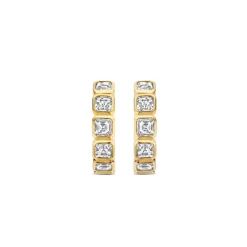 Boucles D'Oreilles Ti Sento - 7965ZY Argent Doré Et Oxydes De Zirconium Sertis Clos Carré