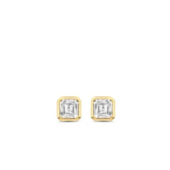 Boucles D'Oreilles Ti Sento - 7967ZY Argent Doré Et Oxydes Carrés