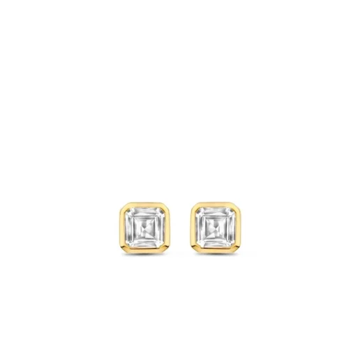 Boucles D'Oreilles Ti Sento - 7967ZY Argent Doré Et Oxydes Carrés