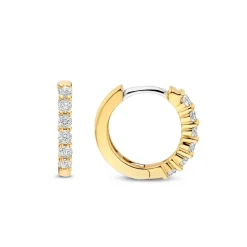 Boucles D'Oreilles Ti Sento - 7957ZY Argent Doré Anneaux Et Pavage