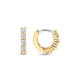 Boucles D'Oreilles Ti Sento - 7955ZY Argent Doré Anneaux Et Pavage