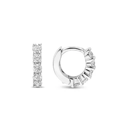 Boucles D'Oreilles Ti Sento - 7955ZI Argent Rhodié Anneaux Et Pavage