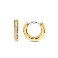 Boucles D'Oreilles Ti Sento - 7954ZY Argent Doré Anneaux Et Pavage