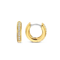 Boucles D'Oreilles Ti Sento - 7811ZY Argent Doré Anneaux Et Pavage