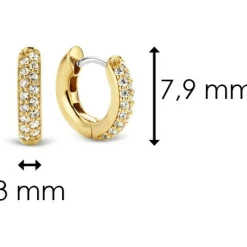 Boucles d'oreilles Ti Sento 7210ZY - Boucles d'oreilles Argent Doré Anneau Pavé Femme