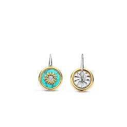 Boucles D'Oreilles Ti Sento - 7971TQ Argent Doré Pièce Fond Turquoise