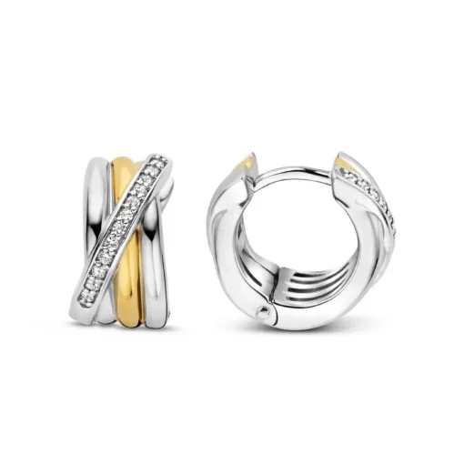 Boucles D'Oreilles Ti Sento - 7960ZY Argent Doré Multi Joncs