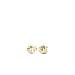 Boucles d'Oreilles Ti Sento 7784SY - puces argent anneaux entrelacés bicolores