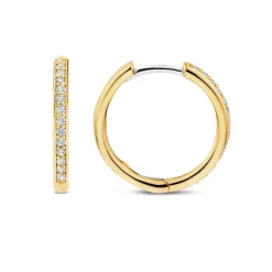 Boucles D'Oreilles Ti Sento - 7959ZY Argent Doré Créoles Et Pavage