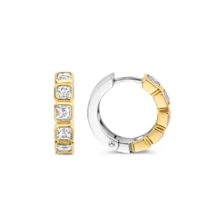 Boucles D'Oreilles Ti Sento - 7965ZY Argent Doré Et Oxydes De Zirconium Sertis Clos Carré