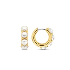 Boucles D'Oreilles Ti Sento - 7962YP Argent Doré Et Perles Synthétiques
