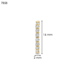 Boucles D'Oreilles Ti Sento - 7958ZY Argent Doré Anneaux Et Pavage