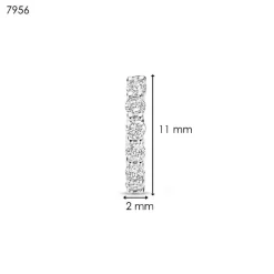 Boucles D'Oreilles Ti Sento - 7956ZI Argent Rhodié Anneaux Et Pavage