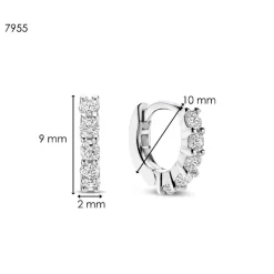 Boucles D'Oreilles Ti Sento - 7955ZI Argent Rhodié Anneaux Et Pavage