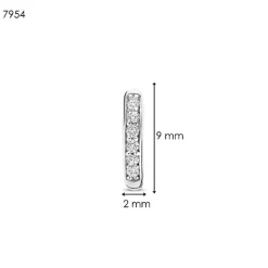 Boucles D'Oreilles Ti Sento - 7954ZI Argent Rhodié Anneaux Et Pavage