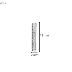 Boucles D'Oreilles Ti Sento - 7812ZI Argent Rhodié Anneaux Et Pavage