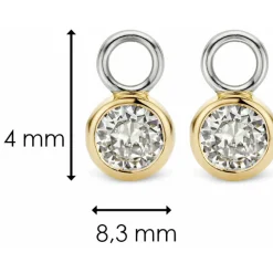 Boucles d'oreilles Ti Sento 9180ZY - Boucles d'oreilles Argent Serti Clos Doré Femme
