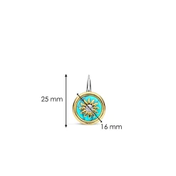 Boucles D'Oreilles Ti Sento - 7971TQ Argent Doré Pièce Fond Turquoise