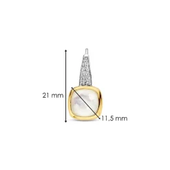 Boucles D'Oreilles Ti Sento - 7969MW Argent Doré Doublé Nacre Carré Et Oxydes De Zirconium