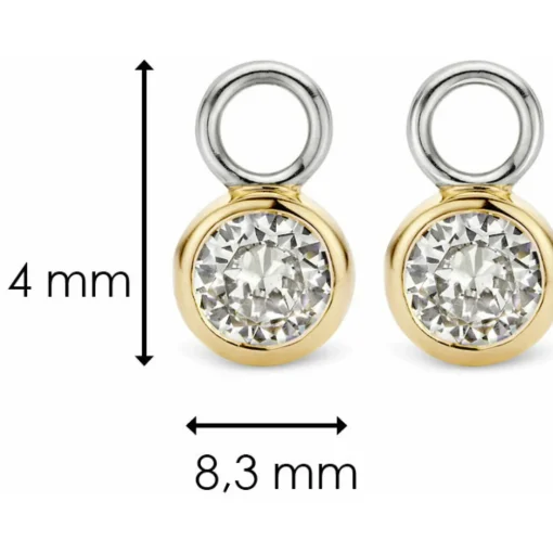 Boucles d'oreilles Ti Sento 9180ZY - Boucles d'oreilles Argent Serti Clos Doré Femme
