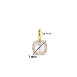 Boucles D'Oreilles Ti Sento - 7968MW Argent Doré Doublé Nacre Carré Et Oxydes De Zirconium