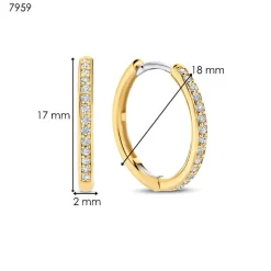 Boucles D'Oreilles Ti Sento - 7959ZY Argent Doré Créoles Et Pavage