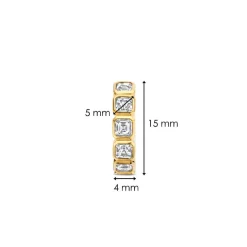 Boucles D'Oreilles Ti Sento - 7965ZY Argent Doré Et Oxydes De Zirconium Sertis Clos Carré
