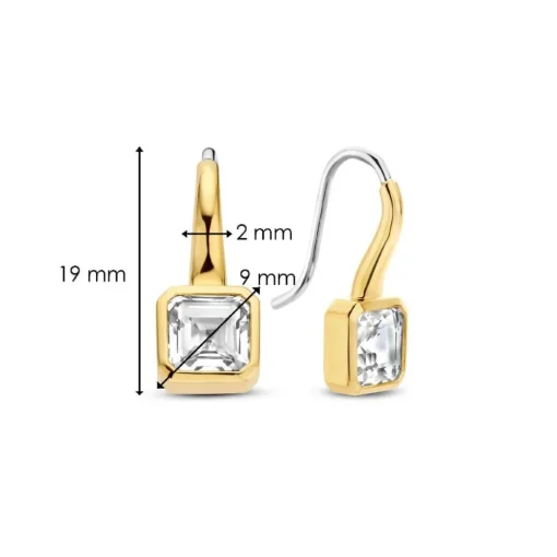 Boucles D'Oreilles Ti Sento - 7966ZY Argent Doré Et Oxydes Carrés