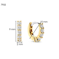 Boucles D'Oreilles Ti Sento - 7955ZY Argent Doré Anneaux Et Pavage