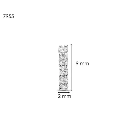 Boucles D'Oreilles Ti Sento - 7955ZI Argent Rhodié Anneaux Et Pavage