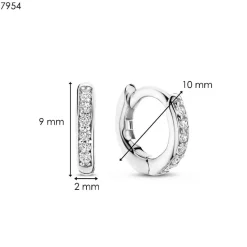Boucles D'Oreilles Ti Sento - 7954ZI Argent Rhodié Anneaux Et Pavage