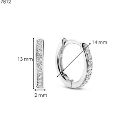 Boucles D'Oreilles Ti Sento - 7812ZI Argent Rhodié Anneaux Et Pavage