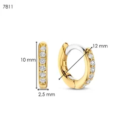 Boucles D'Oreilles Ti Sento - 7811ZY Argent Doré Anneaux Et Pavage