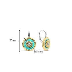 Boucles D'Oreilles Ti Sento - 7971TQ Argent Doré Pièce Fond Turquoise