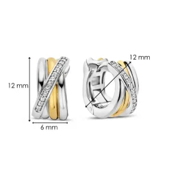 Boucles D'Oreilles Ti Sento - 7960ZY Argent Doré Multi Joncs