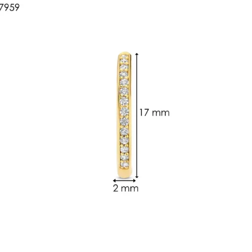 Boucles D'Oreilles Ti Sento - 7959ZY Argent Doré Créoles Et Pavage