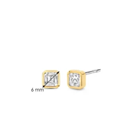 Boucles D'Oreilles Ti Sento - 7967ZY Argent Doré Et Oxydes Carrés