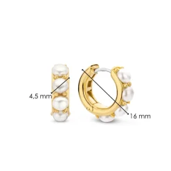 Boucles D'Oreilles Ti Sento - 7962YP Argent Doré Et Perles Synthétiques