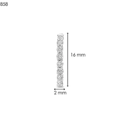 Boucles D'Oreilles Ti Sento - 7958ZI Argent Rhodié Anneaux Et Pavage