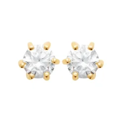 Boucles oreilles plaqué or oxyde zirconium 4mm Maison de la Bijouterie Y0YZ5364Z