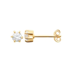 Boucles oreilles plaqué or oxyde zirconium 4mm Maison de la Bijouterie Y0YZ5364Z