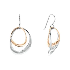 Boucles oreilles Calvin Klein Warped Rings - 35000003 Acier Argent, Doré rose