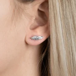 Boucles oreilles femme plume Argent Maison de la Bijouterie W5YWZ00