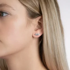 Boucles oreilles femme plume Argent Maison de la Bijouterie W5YWZ00