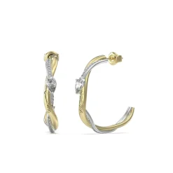 Boucles oreilles Guess Bijoux Twist JUBE05063JWYGRH Acier Doré