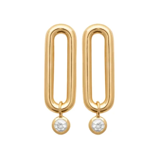 Boucles oreilles ovales serti clos plaqué or Maison de la Bijouterie Y5VWYZ0