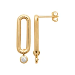 Boucles oreilles ovales serti clos plaqué or Maison de la Bijouterie Y5VWYZ0