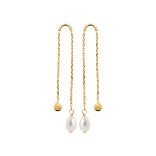 Boucles oreilles pendantes perles plaqué or Maison de la Bijouterie Y3030U0Z4