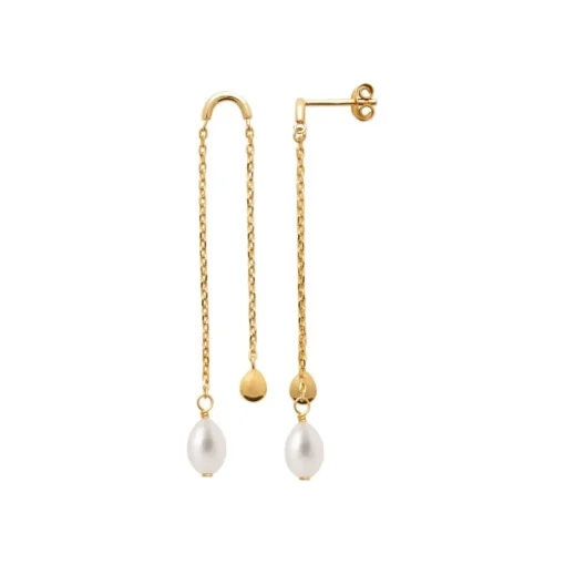 Boucles oreilles pendantes perles plaqué or Maison de la Bijouterie Y3030U0Z4